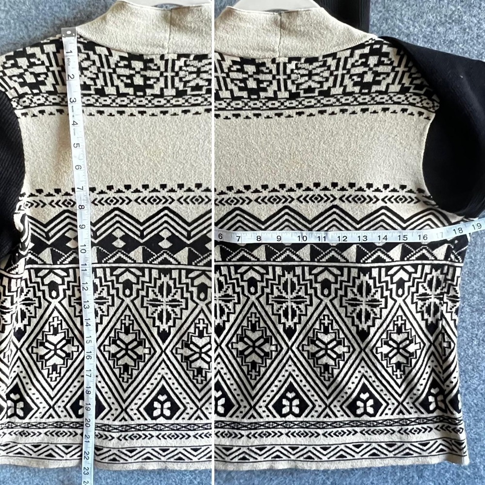Lucky Brand Sweater Womens Medium Aztec Cardigan‎ Drape Open Front Boho - Picture 8 of 9